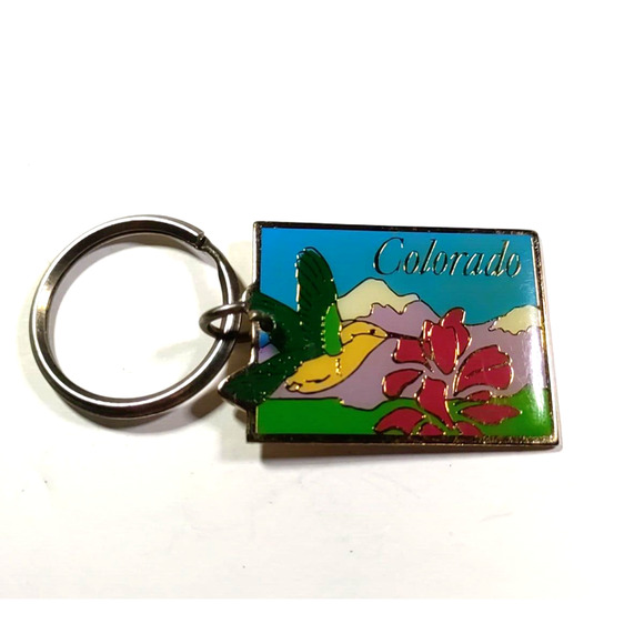 Unbranded Accessories - Colorado Metal Keychain Hummingbird Mountains